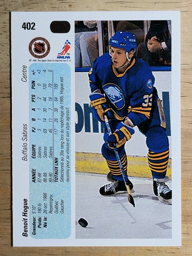 1990-91 Upper Deck French #402 Benoit Hogue