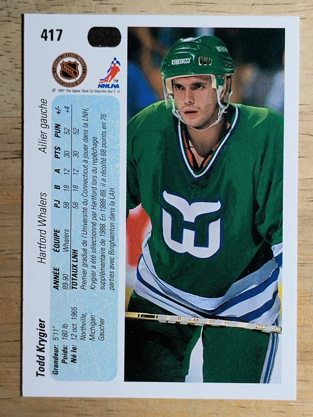 1990-91 Upper Deck French #417 Todd Krygier RC
