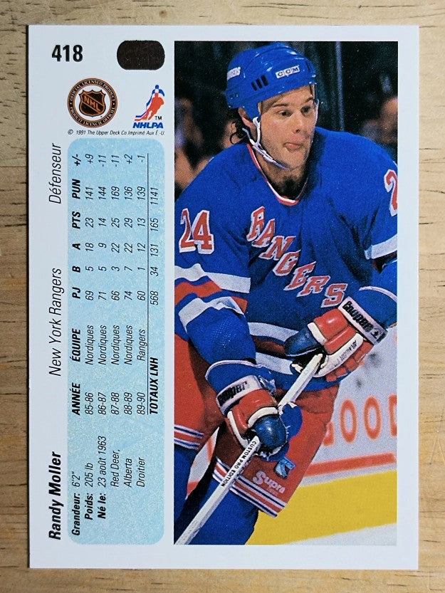 1990-91 Upper Deck French #418 Randy Moller