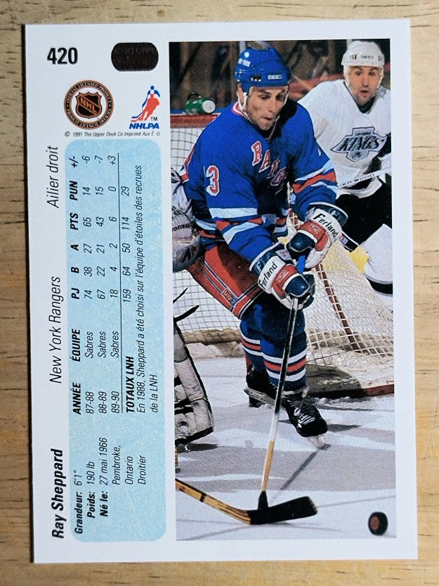 1990-91 Upper Deck French #420 Ray Sheppard