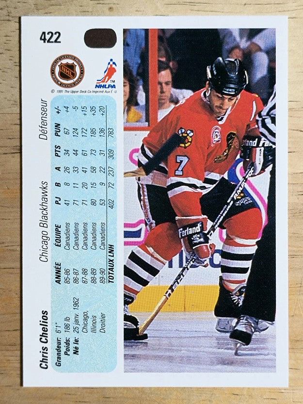 1990-91 Upper Deck French #422 Chris Chelios