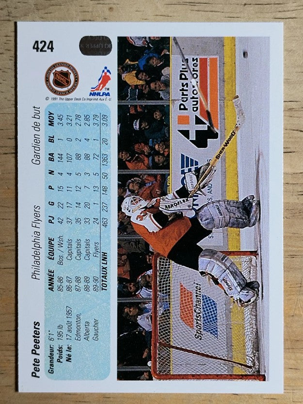 1990-91 Upper Deck French #424 Pete Peeters