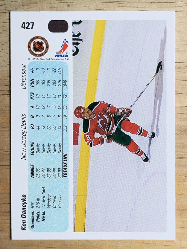1990-91 Upper Deck French #427 Ken Daneyko