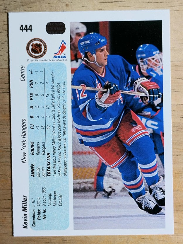 1990-91 Upper Deck French #444 Kevin Miller RC