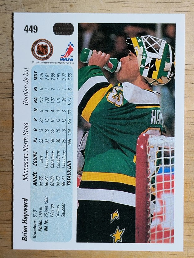 1990-91 Upper Deck French #449 Brian Hayward