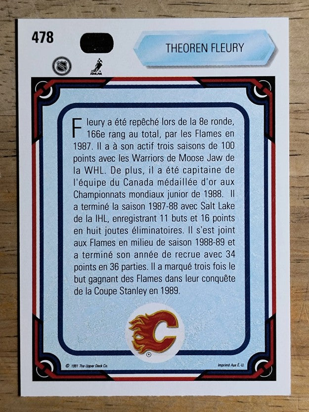 1990-91 Upper Deck French #478 Theo Fleury AS