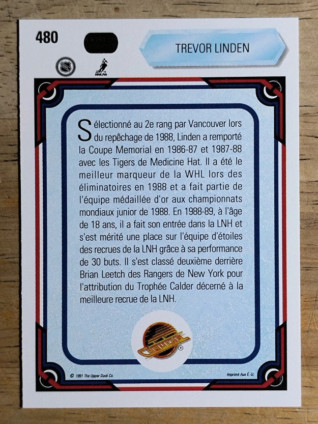 1990-91 Upper Deck French #480 Trevor Linden AS