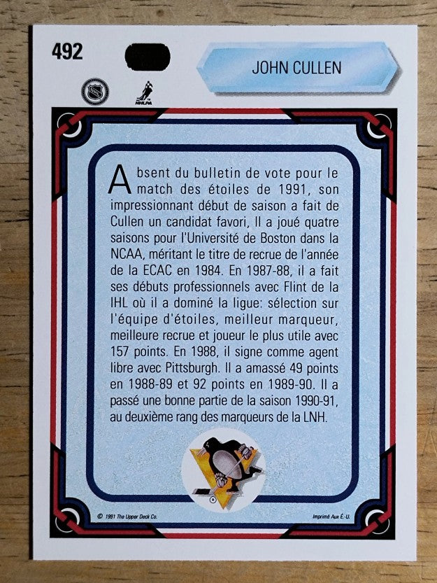 1990-91 Upper Deck French #492 John Cullen AS