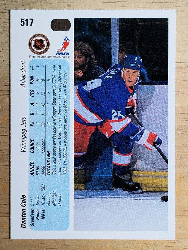 1990-91 Upper Deck French #517 Danton Cole RC
