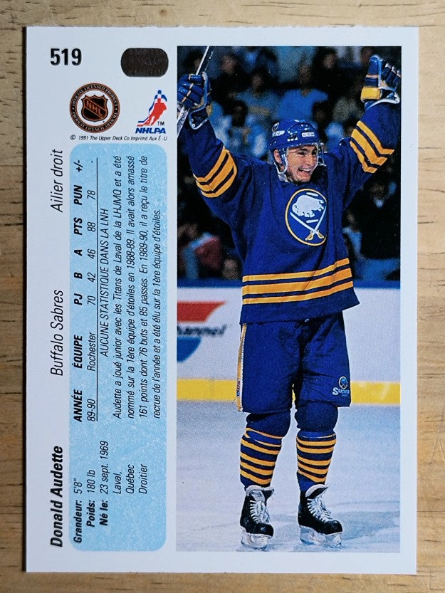 1990-91 Upper Deck French #519 Donald Audette RC
