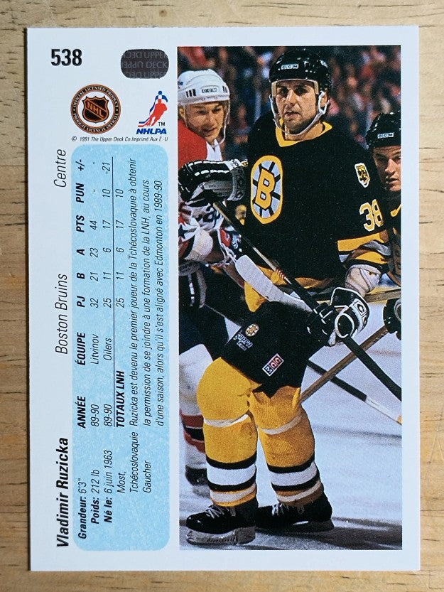 1990-91 Upper Deck French #538 Vladimir Ruzicka RC