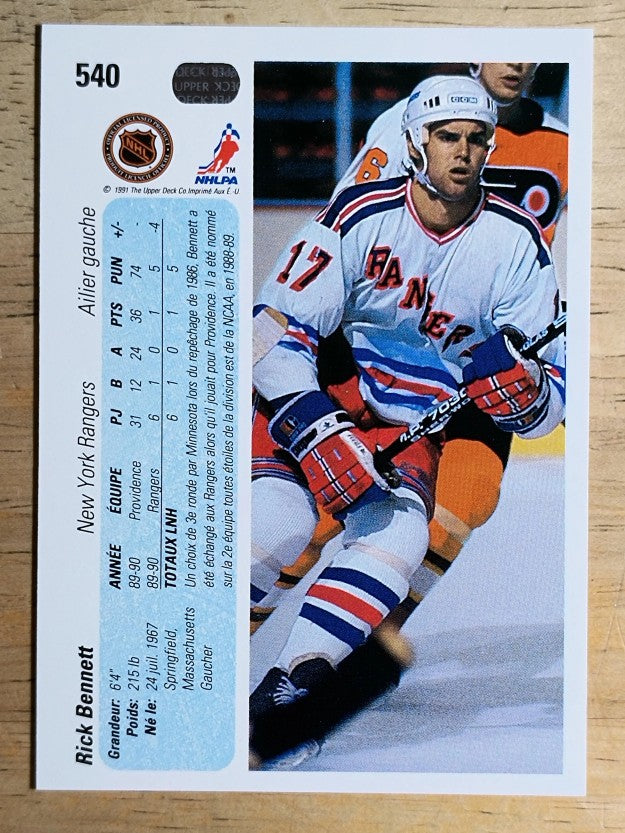 1990-91 Upper Deck French #540 Rick Bennett RC