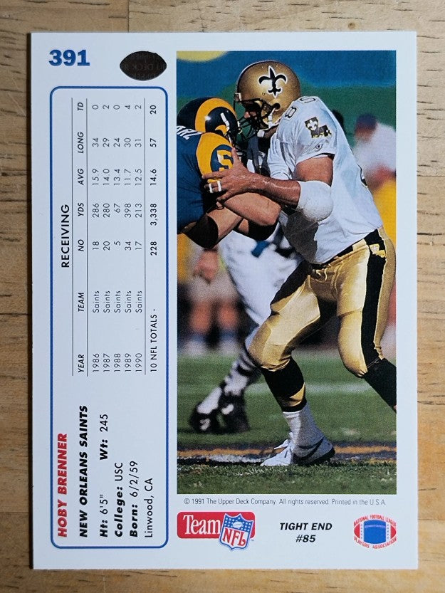 1991 Upper Deck #391 Hoby Brenner