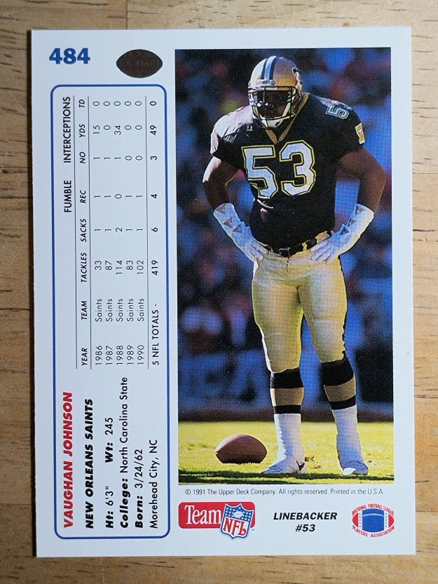 1991 Upper Deck #484 Vaughan Johnson