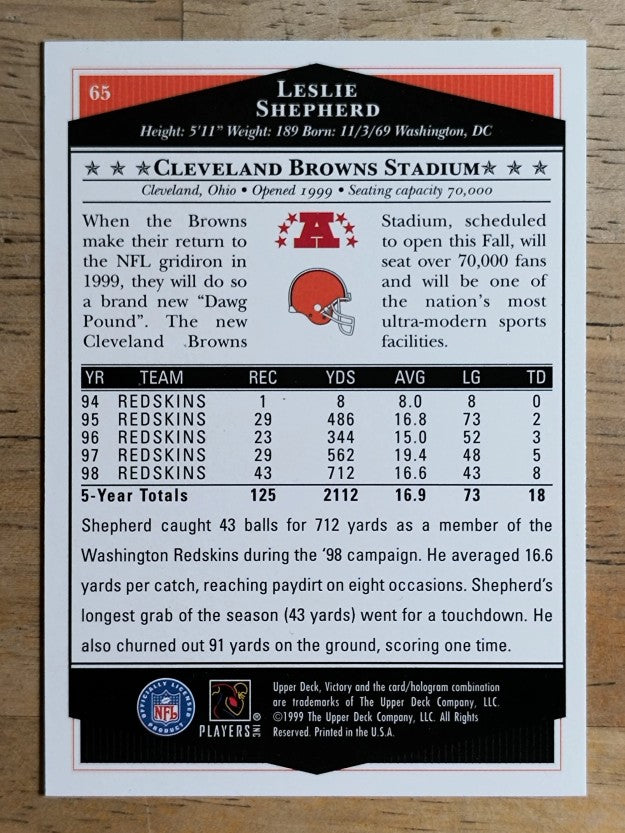 1999 Upper Deck Victory #65 Leslie Shepherd