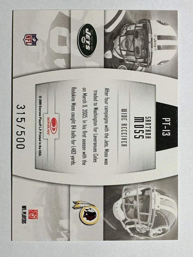 2008 Donruss Gridiron Gear Player Timeline Gold #13 Santana Moss