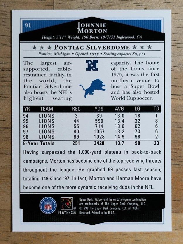 1999 Upper Deck Victory #91 Johnnie Morton