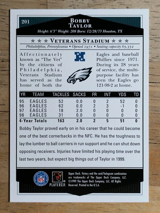 1999 Upper Deck Victory #201 Bobby Taylor
