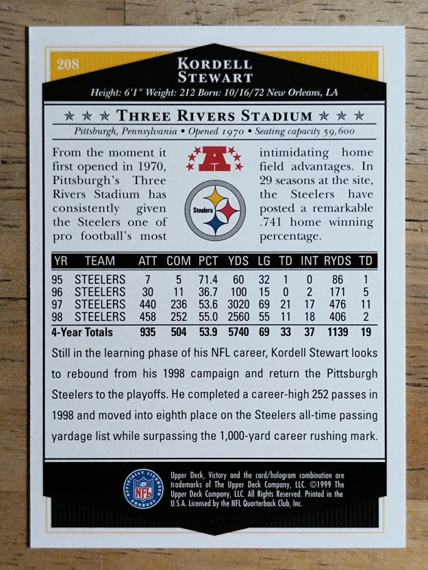 1999 Upper Deck Victory #208 Kordell Stewart