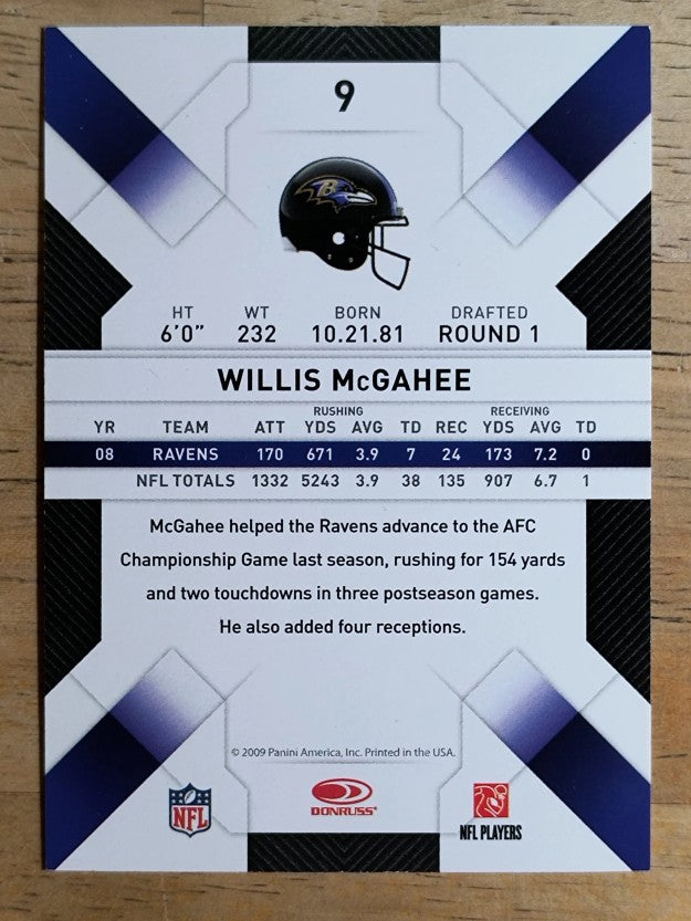 2009 Donruss Threads #9 Willis McGahee