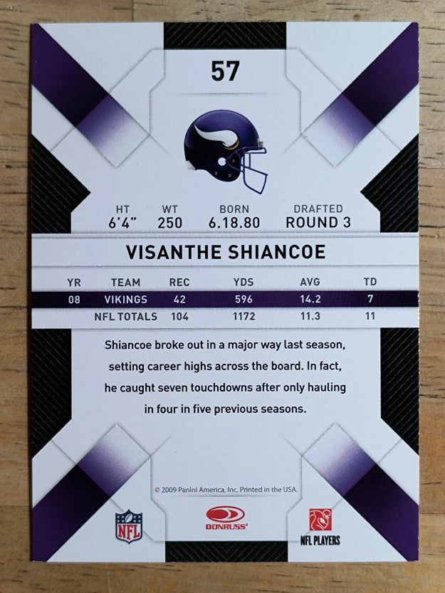 2009 Donruss Threads #57 Visanthe Shiancoe