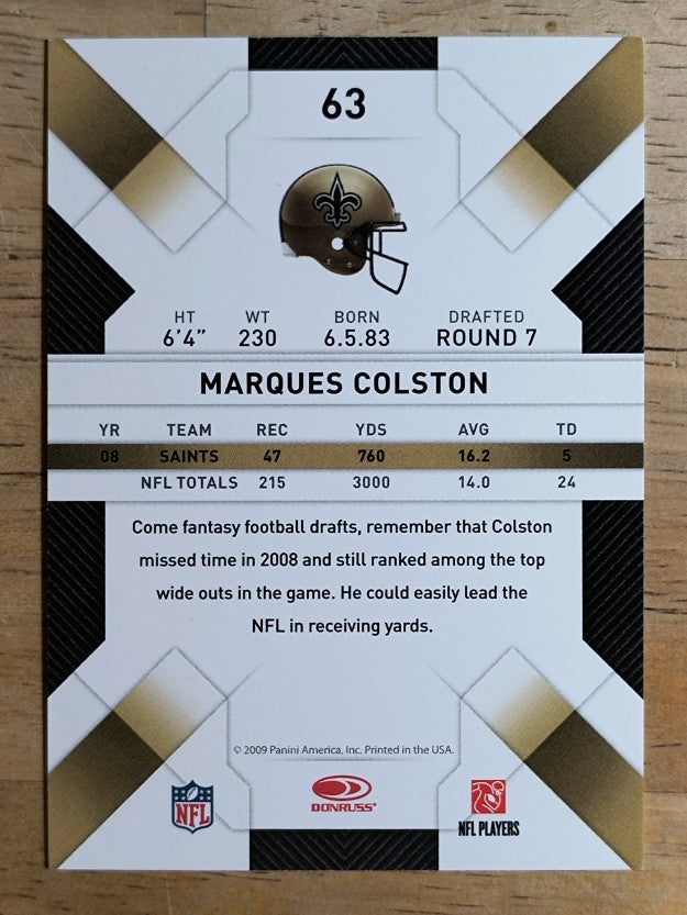 2009 Donruss Threads #63 Marques Colston