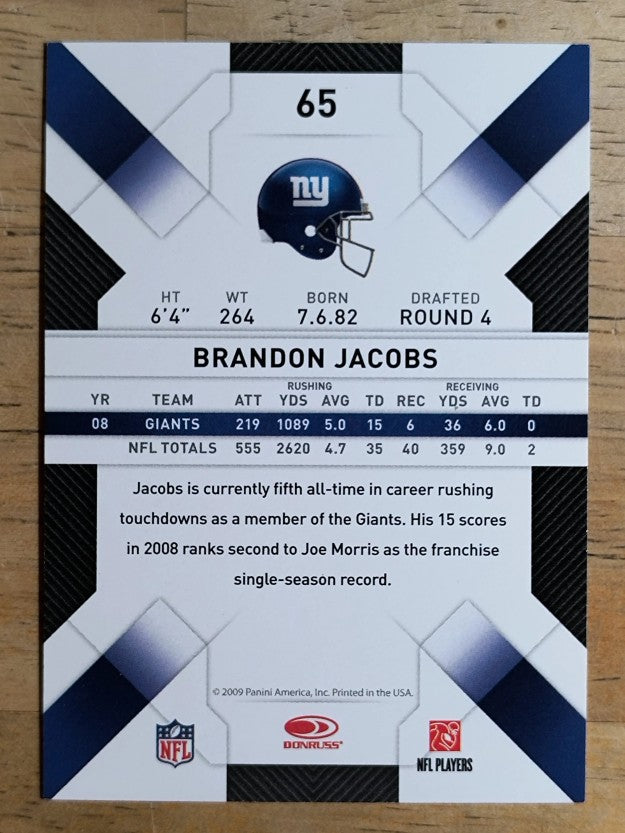 2009 Donruss Threads #65 Brandon Jacobs