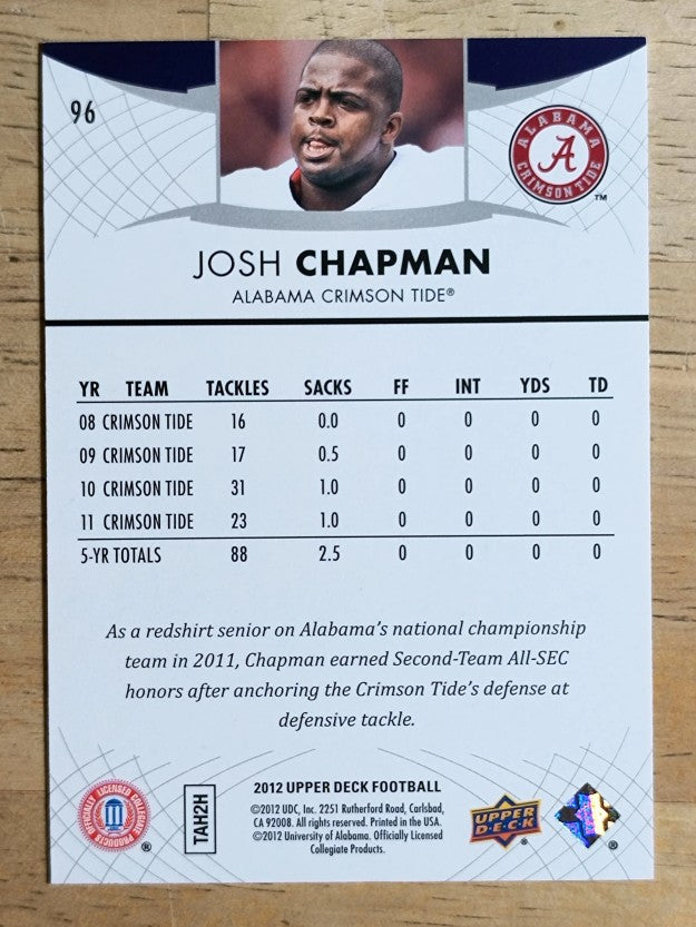 2012 Upper Deck #96 Josh Chapman