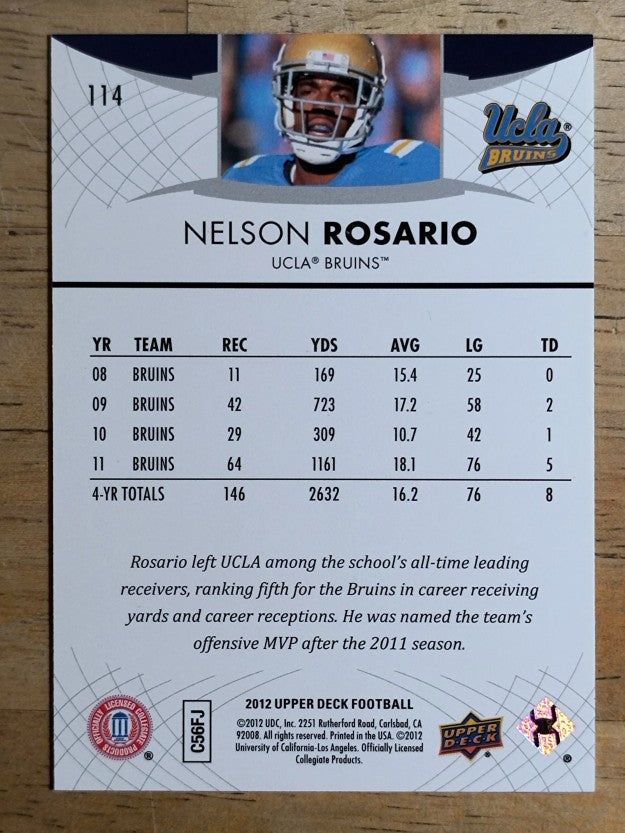 2012 Upper Deck #114 Nelson Rosario