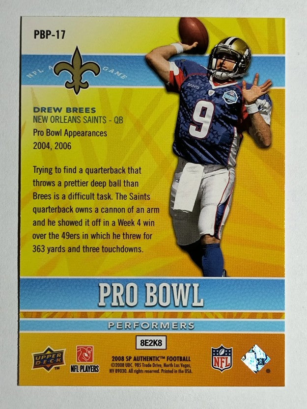 2008 SP Authentic Retail Pro Bowl Performers #PBP17 Drew Brees
