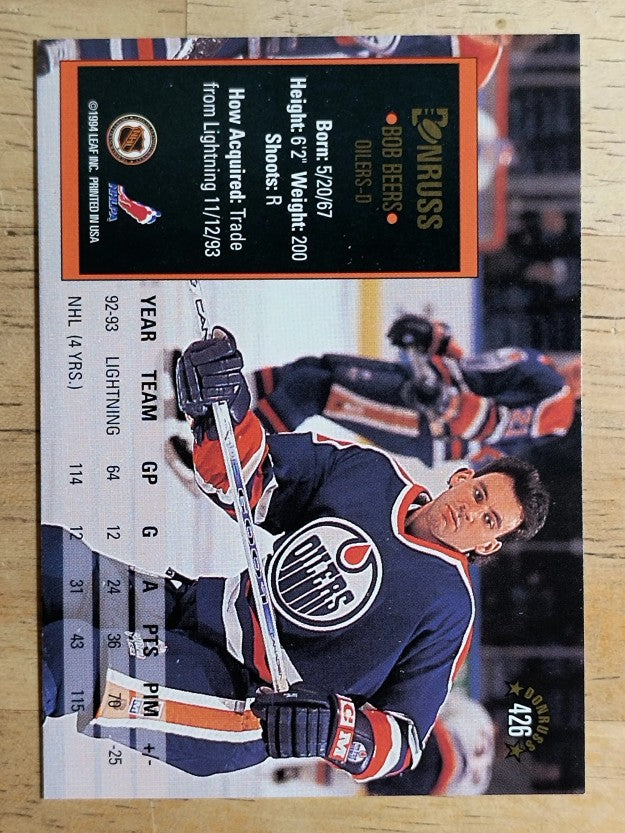 1993-94 Donruss #426 Bob Beers