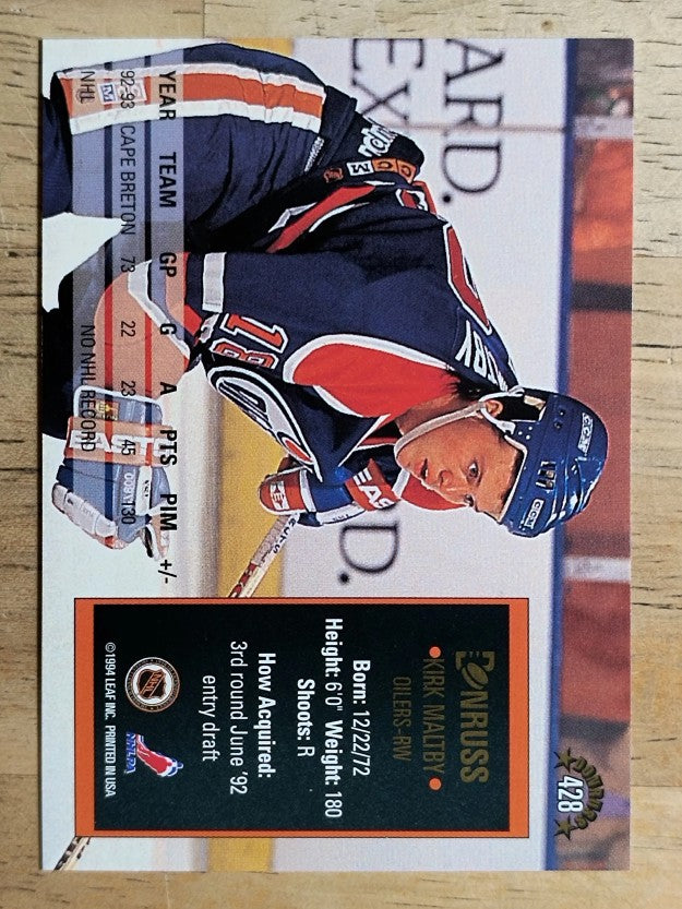 1993-94 Donruss #428 Kirk Maltby RC