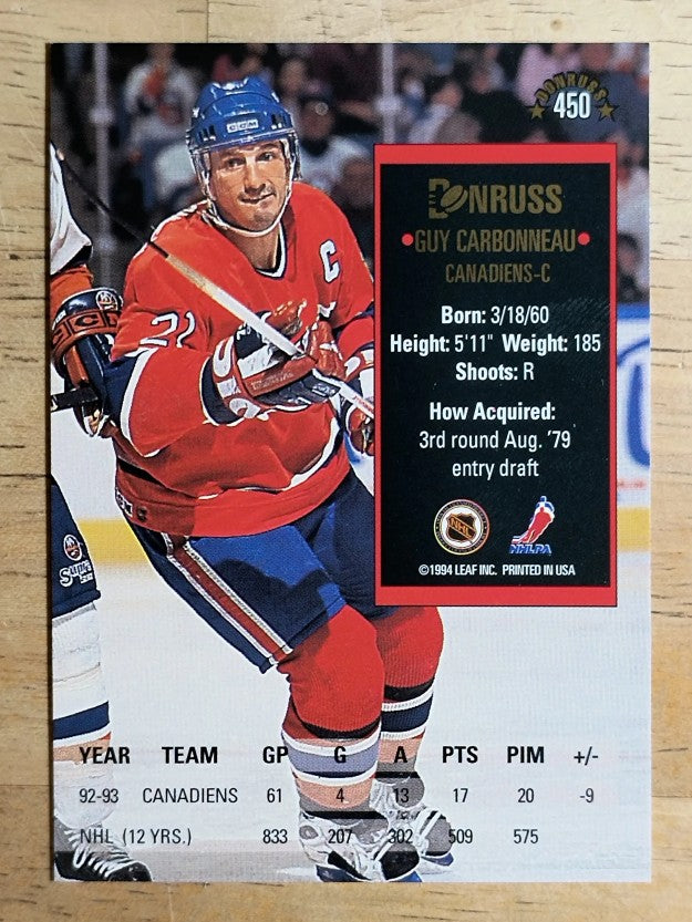 1993-94 Donruss #450 Guy Carbonneau
