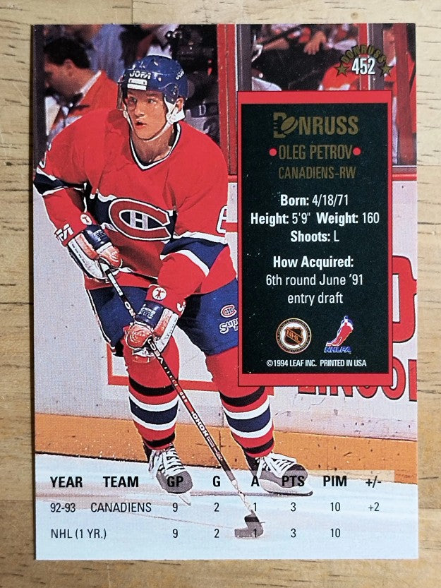 1993-94 Donruss #452 Oleg Petrov