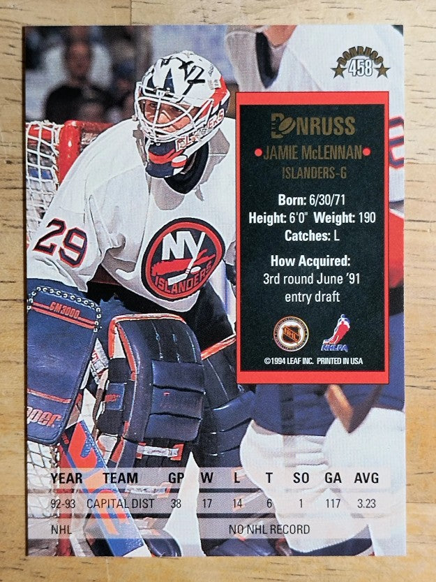 1993-94 Donruss #458 Jamie McLennan RC