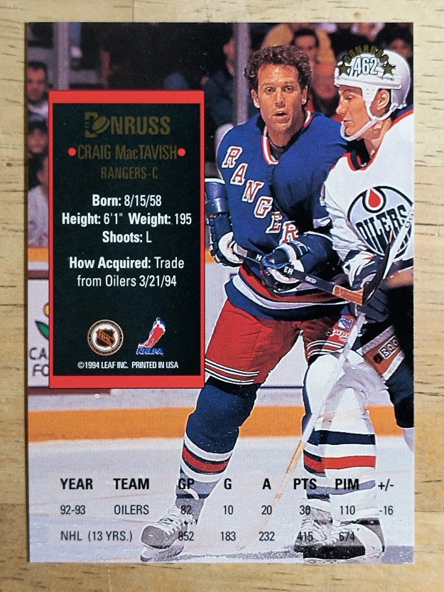 1993-94 Donruss #462 Craig MacTavish