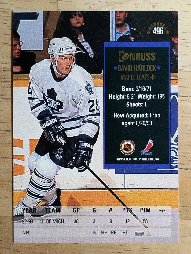 1993-94 Donruss #496 David Harlock