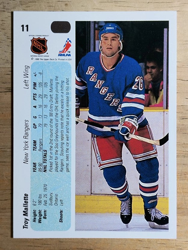 1990-91 Upper Deck #11 Troy Mallette RC