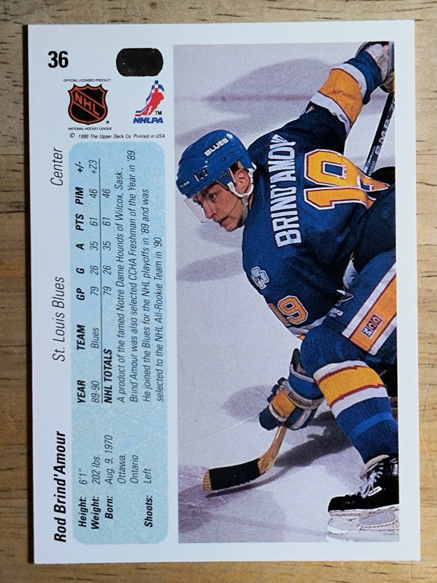 1990-91 Upper Deck #36 Rod Brind'Amour RC