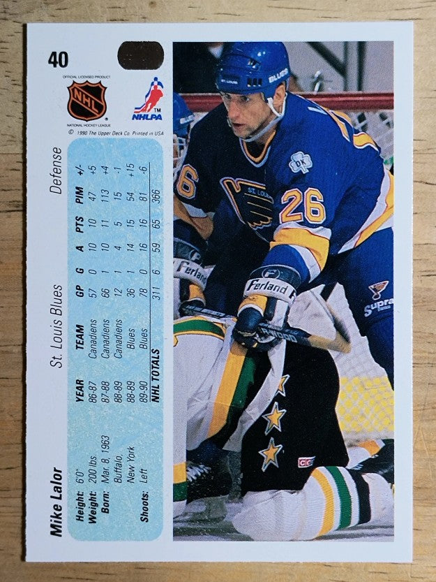 1990-91 Upper Deck #40 Mike Lalor RC