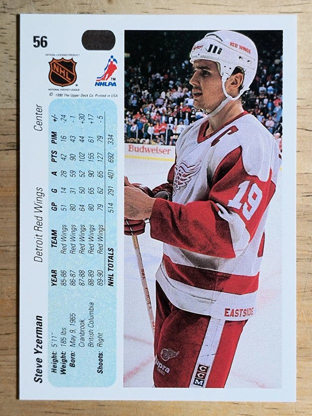 1990-91 Upper Deck #56 Steve Yzerman