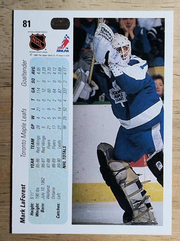 1990-91 Upper Deck #81 Mark LaForest RC