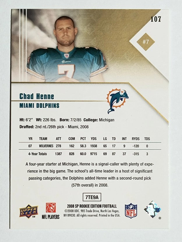 2008 SP Rookie Edition #107 Chad Henne RC