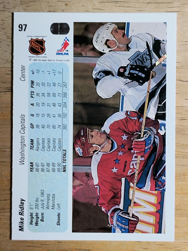1990-91 Upper Deck #97 Mike Ridley