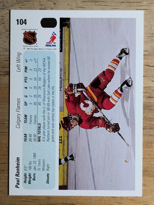 1990-91 Upper Deck #104 Paul Ranheim RC