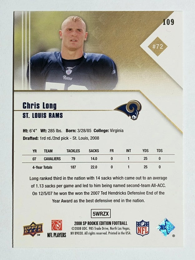 2008 SP Rookie Edition #109 Chris Long RC