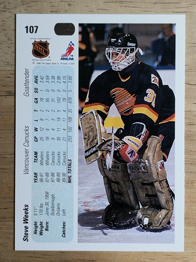 1990-91 Upper Deck #107 Steve Weeks