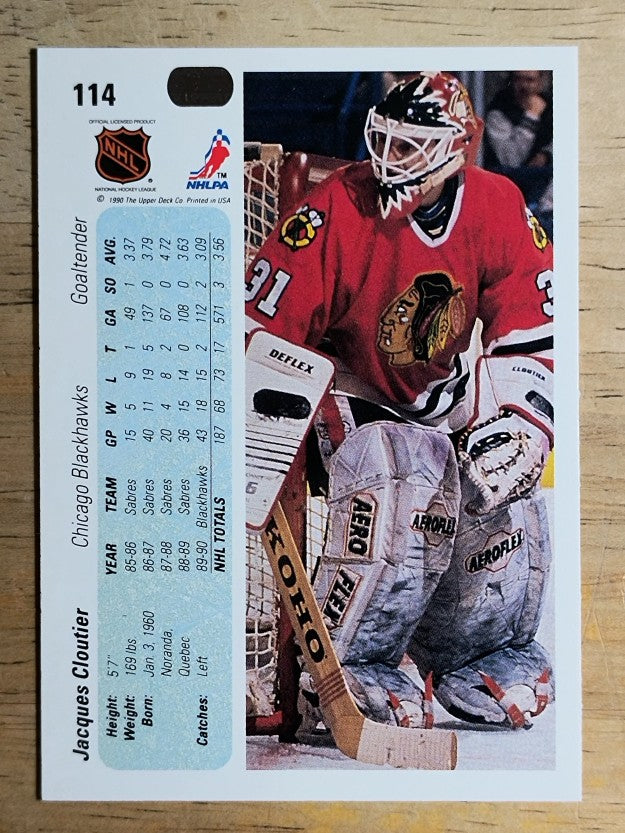 1990-91 Upper Deck #114 Jacques Cloutier RC