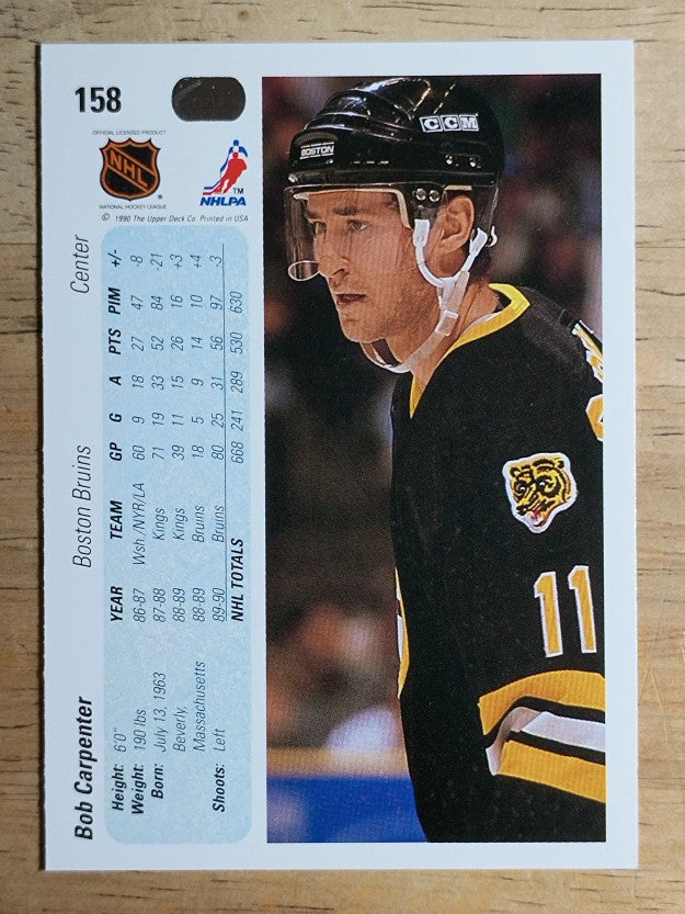 1990-91 Upper Deck #158 Bob Carpenter