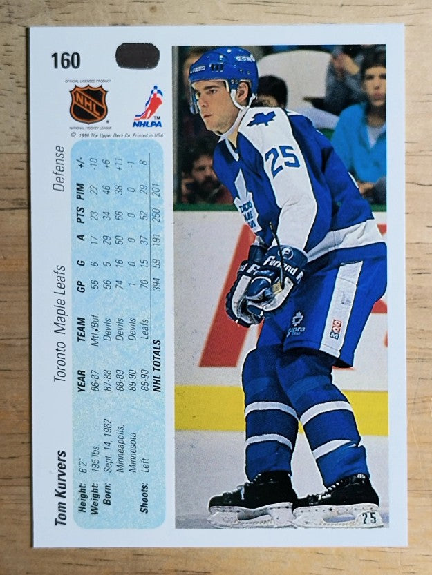 1990-91 Upper Deck #160 Tom Kurvers